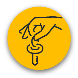 Icon Hand mit Schllüssel